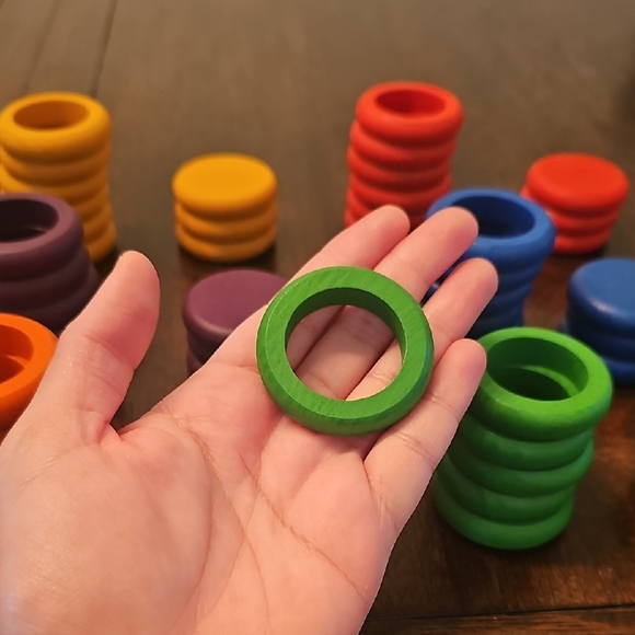 Colorful Wooden Stacking Discs - Picture 5 of 6